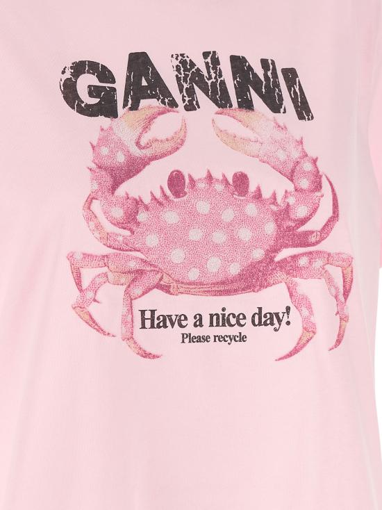 26FW 가니 반팔 티셔츠 A1050197868 Pink - GANNI