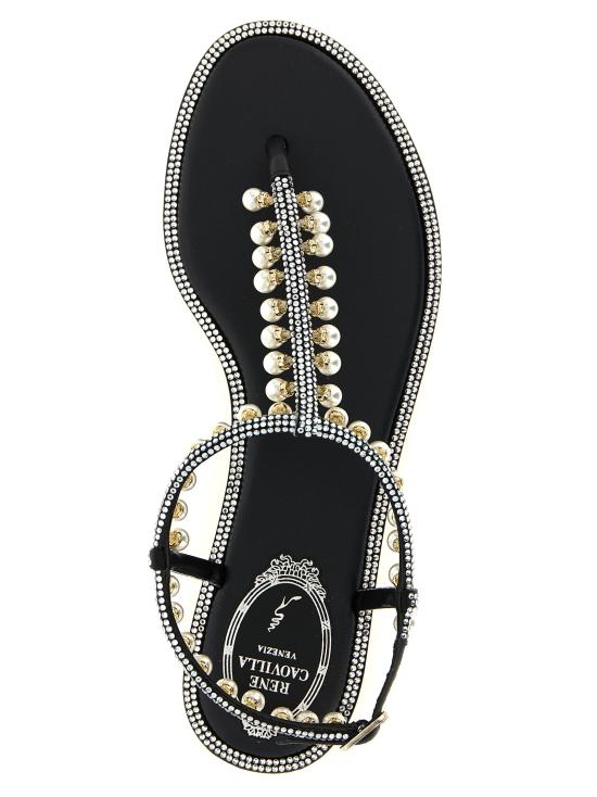 26FW 르네 카오빌라 샌들 C12377010R001V065 White Black - RENE CAOVILLA