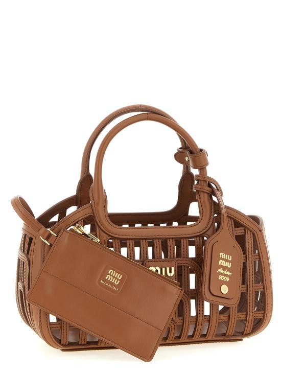 26FW 미우미우 레더 바스켓 5BA294VOOO2IBEF0046 Brown - MIU MIU