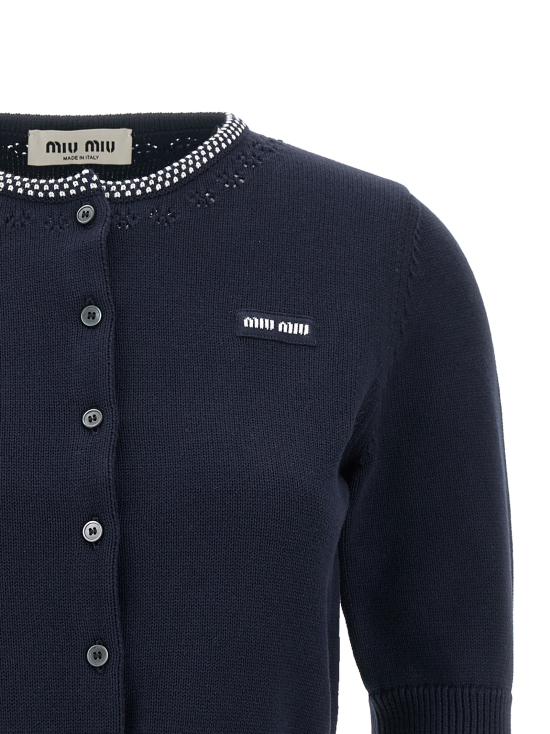 26FW 미우미우 가디건 MMF02RSOOO191VF022X Blue - MIU MIU