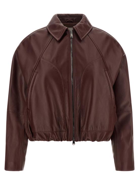 26FW 브루넬로 쿠치넬리 가죽 자켓 MPNMO7638PC4187 Bordeaux