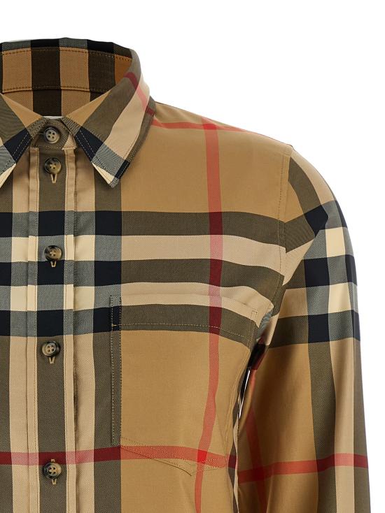 26SS 버버리 슬림핏 체크 코튼 셔츠 8111856ARCHIVEBEIGEIPCHK Beige - BURBERRY