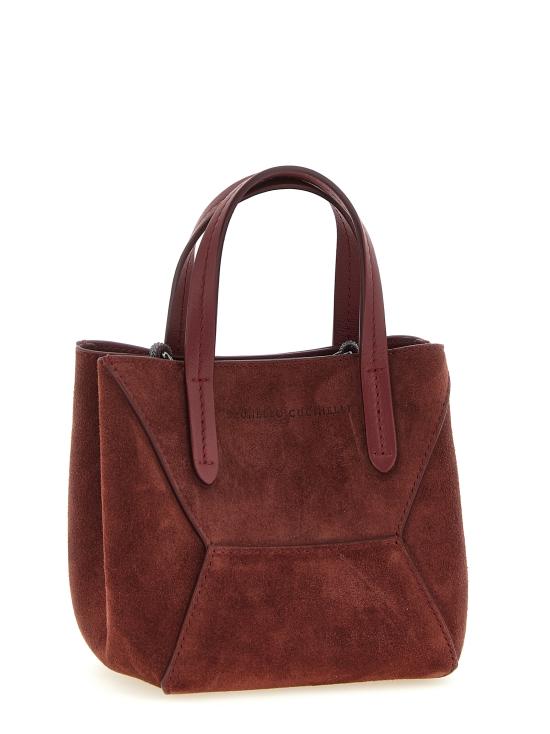 26FW 브루넬로 쿠치넬리 스웨이드 BC Duo 미니 백 MBDLD2675PC4187 Bordeaux - BRUNELLO CUCINELLI
