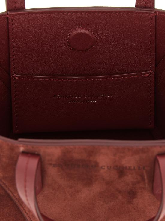 26FW 브루넬로 쿠치넬리 스웨이드 BC Duo 미니 백 MBDLD2675PC4187 Bordeaux - BRUNELLO CUCINELLI