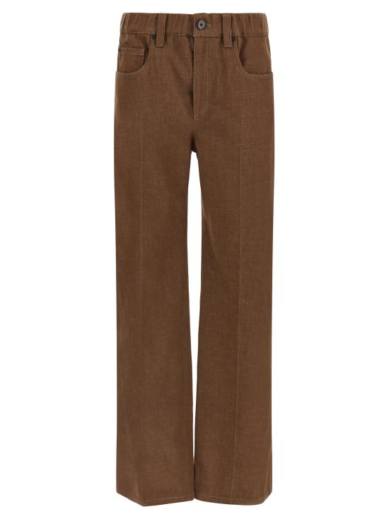 26FW 브루넬로 쿠치넬리 스트레이트 팬츠 MP134P4108C007 Brown