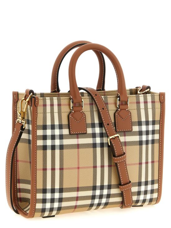 26FW 버버리 미니 프레야 토트백 8109793VNTGCHKBRIARBROWN Beige - BURBERRY