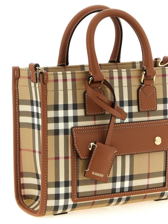 26FW 버버리 미니 프레야 토트백 8109793VNTGCHKBRIARBROWN Beige - BURBERRY