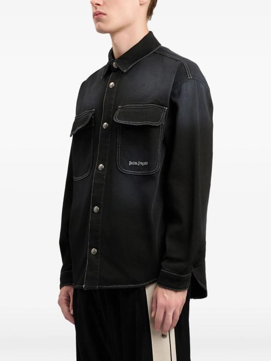 26SS 팜앤젤스 긴팔 셔츠 PMYD024S26DEN001 1003 BLACK OFF WHITE - PALM ANGELS