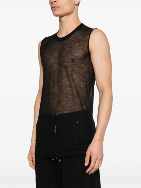 26SS 릭 오웬스 탑 RU01F2151 JWR 09 BLACK - RICK OWENS