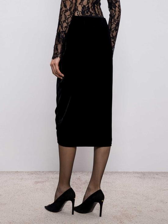 26SS 발렌티노 가라바니 미디 스커트 8B0RAEZ5A640NO Black - VALENTINO GARAVANI