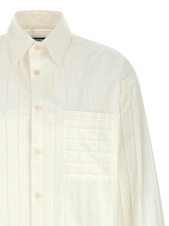 26SS 자크뮈스 긴팔 셔츠 26ESHM00605AW00780100 White - JACQUEMUS