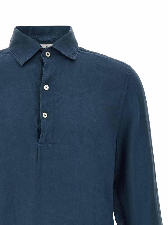 26SS 세인트바쓰 폴로 티셔츠 RAPHAELPOLOLONGLINEN61BLUENAVY Blue - MC2 SAINT BARTH