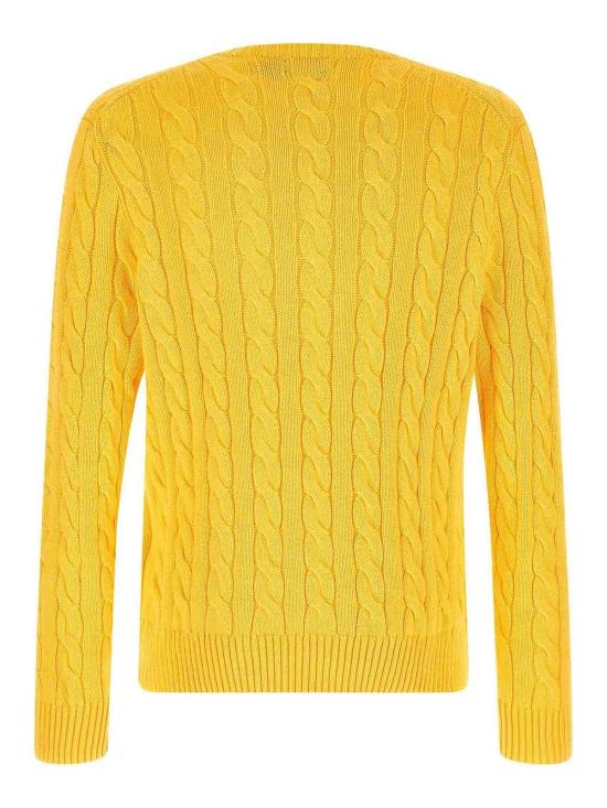 26SS 폴로 랄프로렌 로고 자수 케이블 니트 스웨터 710775885533 YELLOW - POLO RALPH LAUREN