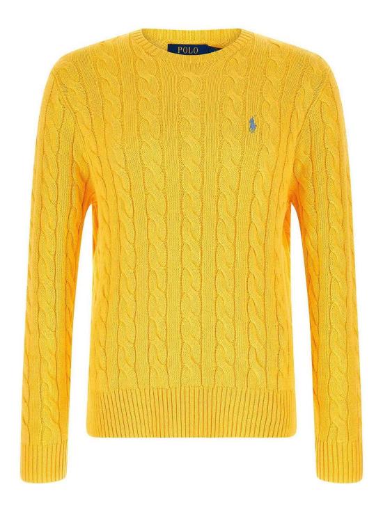 26SS 폴로 랄프로렌 로고 자수 케이블 니트 스웨터 710775885533 YELLOW