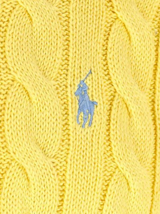 26SS 폴로 랄프로렌 로고 자수 케이블 니트 스웨터 710775885533 Yellow - POLO RALPH LAUREN