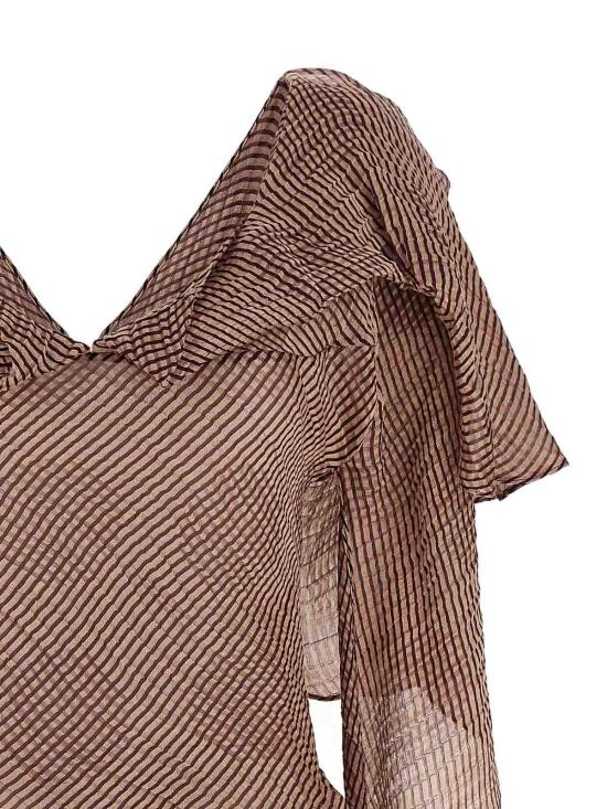 26SS 키코 코스타디노브 블라우스 KKWSS26SH0451 Dark Red - KIKO KOSTADINOV