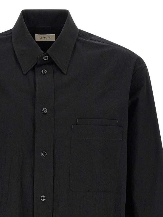 26SS 르메르 긴팔 셔츠 SH1247LF1399BK999 Black - LEMAIRE