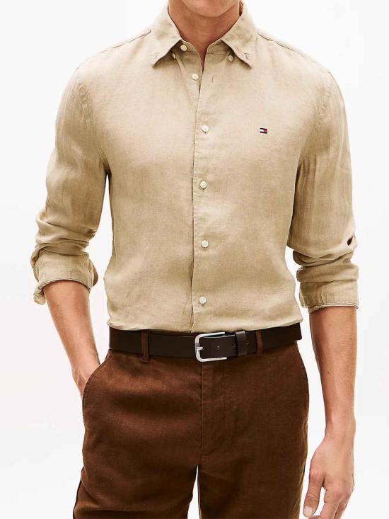 26SS 타미힐피거 긴팔 셔츠 MW0MW41530RBT Light Brown - TOMMY HILFIGER