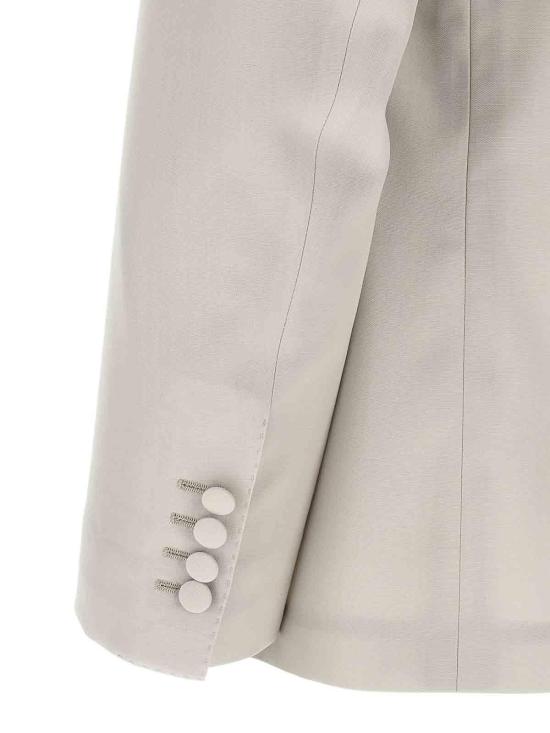 26SS 돌체앤가바나 싱글 브레스티드 울 포플린 자켓 G2NW0THU2BNM2826 Grey - DOLCE & GABBANA