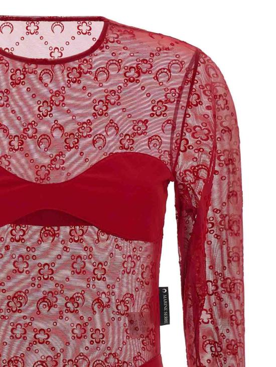 26SS 마린세르 바디수트 티셔츠 WTO474ACJER0005RD11 Red - MARINE SERRE