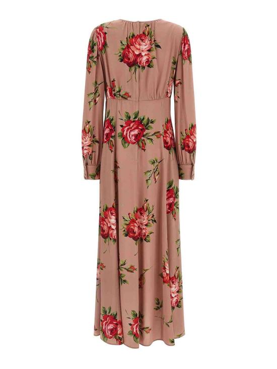26SS 돌체앤가바나 로즈 부케 프린트 샤무스 드레스 F610OTFSA8QHF5ZN Nude Neutrals - DOLCE & GABBANA