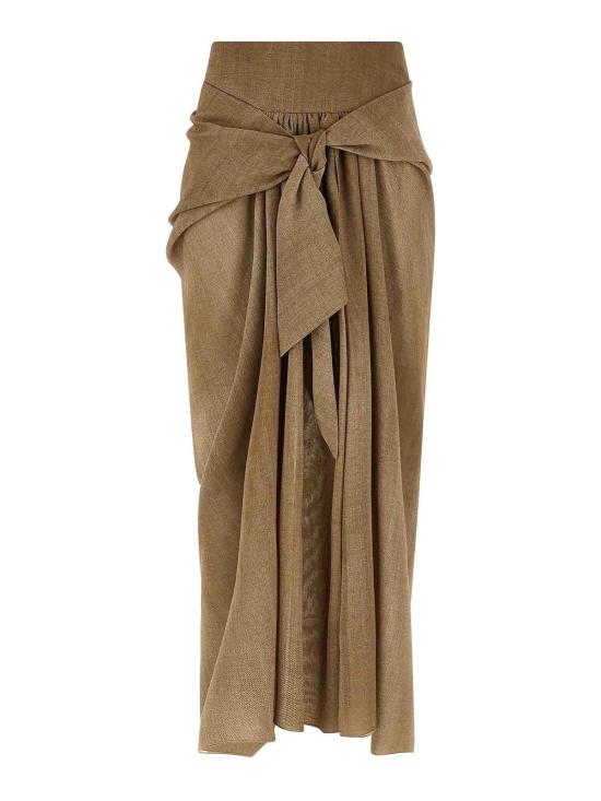 26SS 에르마노 설비노 롱 스커트 D482O704RWKS4850 Beige