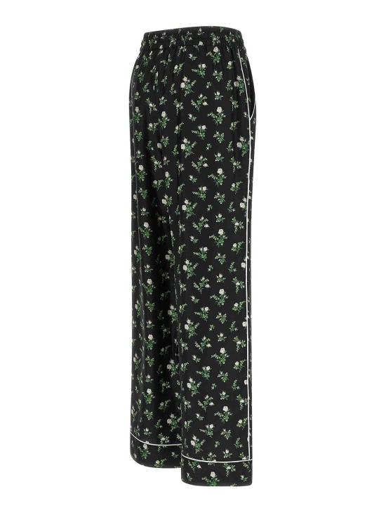 26SS 돌체앤가바나 로지&릴리 오브 베일리 프린트 트윌 배니티 트라우저 FTDKTTIS13GHX6CB Black - DOLCE & GABBANA