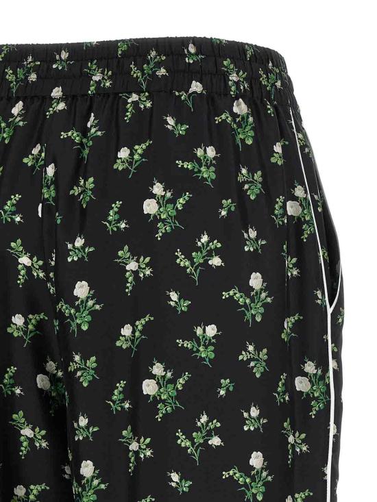 26SS 돌체앤가바나 로지&릴리 오브 베일리 프린트 트윌 배니티 트라우저 FTDKTTIS13GHX6CB Black - DOLCE & GABBANA