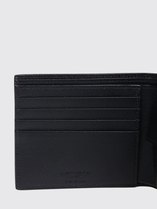 26SS 생로랑 그랑 드 뿌드르 엠보스드 레더 이스트/웨스트 동전 반지갑 396303BTY0N 1000 Black - SAINT LAURENT
