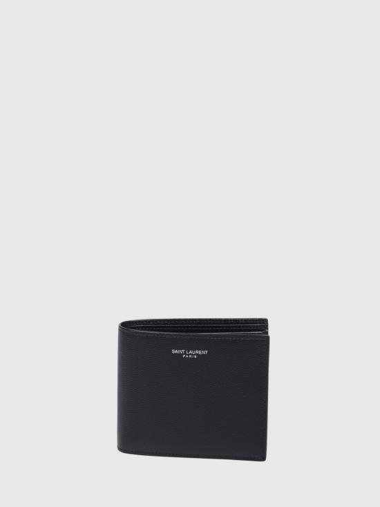 26SS 생로랑 그랑 드 뿌드르 엠보스드 레더 이스트/웨스트 동전 반지갑 396303BTY0N 1000 Black
