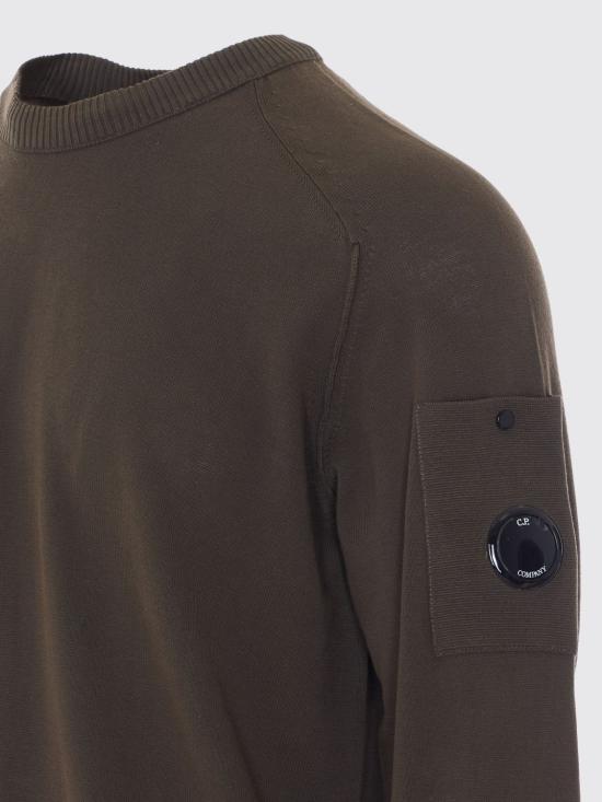 26SS 씨피 컴퍼니 코튼 크레이프 크루넥 렌즈 스웨터 20CMKN105A006323O 683 Green - C.P. COMPANY