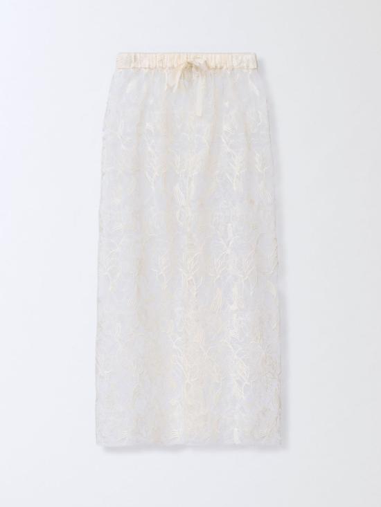 26SS 파비아나 필리피 레이스 미디 스커트 GND276F848D971 VR1 Butter - FABIANA FILIPPI