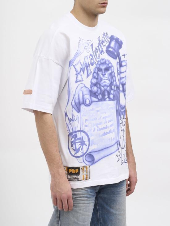 26SS 피디에프 반팔 티셔츠 DFM54029TJ112 JUDGE White - PDF