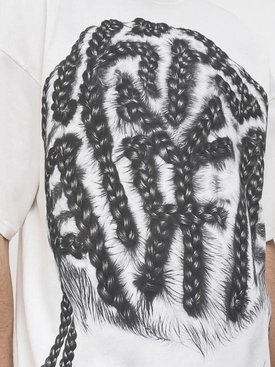26SS 피디에프 반팔 티셔츠 DFM54029TJ110 BRAID White - PDF