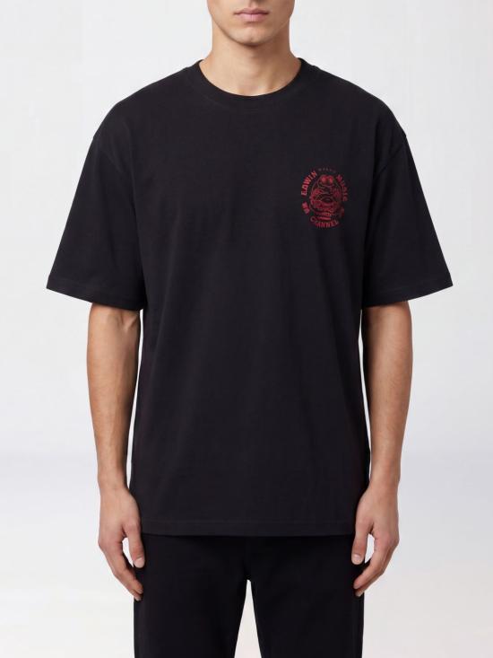 26SS 에드윈 반팔 티셔츠 I031131 BLACK RED Black