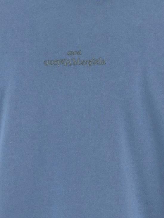 26SS 마르지엘라 업사이드 다운 자수 로고 후드 S50GU0167S25503 469 Blue - MAISON MARGIELA