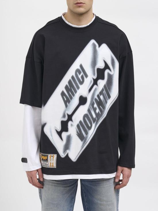 26SS 피디에프 반팔 티셔츠 DFM54039TJ101 BLADE Black