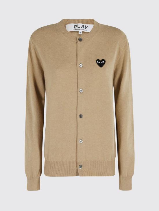 26SS 꼼데가르송 블랙 하트 니트 가디건 AXN023051D 3 Beige - COMME DES GARCONS