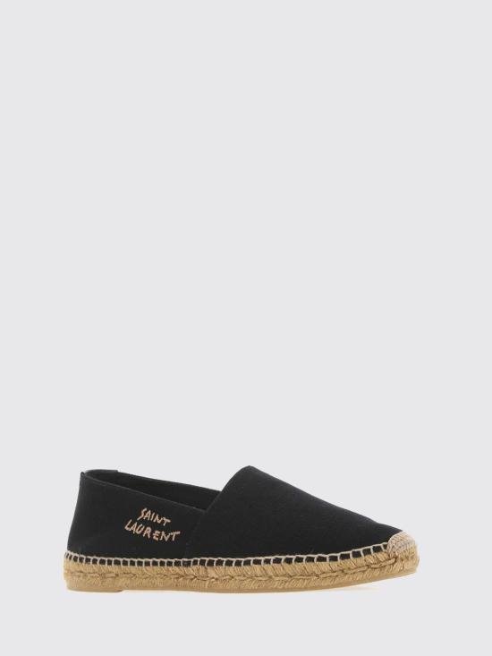 26SS 생로랑 캔버스 자수 에스파드리유 6059511P210 1000 Black - SAINT LAURENT