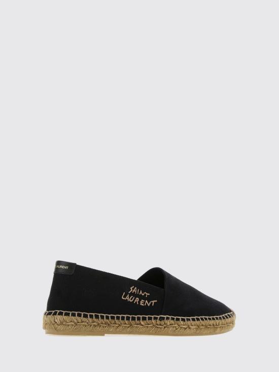 26SS 생로랑 캔버스 자수 에스파드리유 6059511P210 1000 Black - SAINT LAURENT