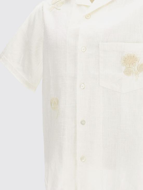 26SS 포르투기스플란넬 반팔 셔츠 EMBROIDERYNATURERAMIE ECRU White - PORTUGUESE FLANNEL