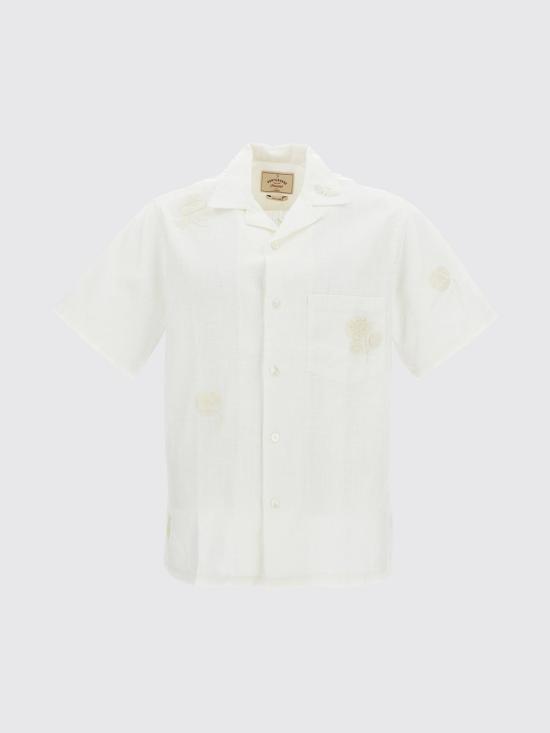 26SS 포르투기스플란넬 반팔 셔츠 EMBROIDERYNATURERAMIE ECRU White - PORTUGUESE FLANNEL