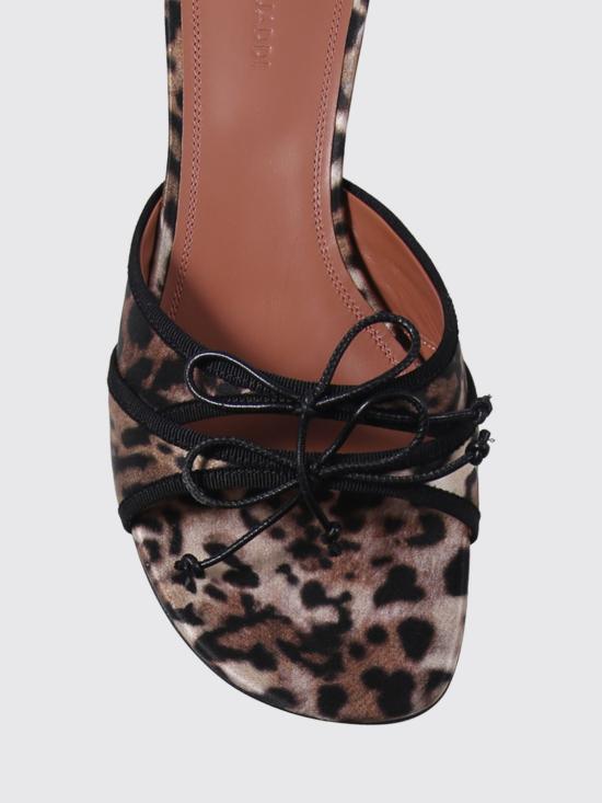 26SS 아미나 무아디 힐/펌프스 ELEONORASLIPPER45SATIN LEOPARD BLACK Brown - AMINA MUADDI
