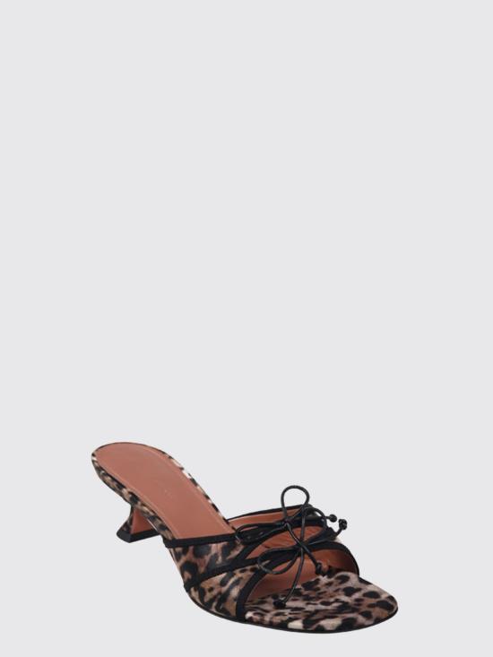 26SS 아미나 무아디 힐/펌프스 ELEONORASLIPPER45SATIN LEOPARD BLACK Brown - AMINA MUADDI