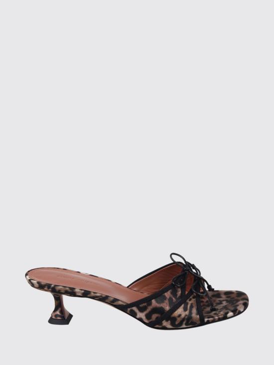 26SS 아미나 무아디 힐/펌프스 ELEONORASLIPPER45SATIN LEOPARD BLACK Brown