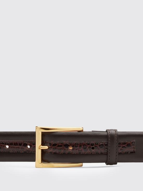 26SS 빌리어네어 가죽 벨트 WAEAMVA0945BLE001N 44 Brown - BILLIONAIRE