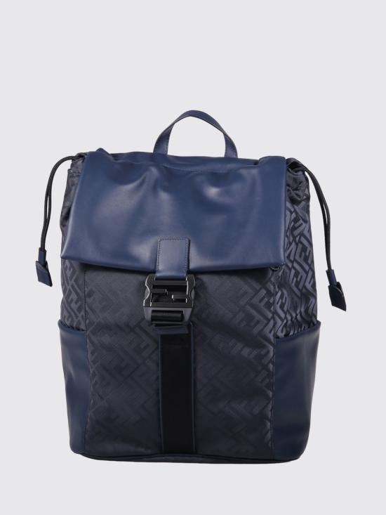 26SS 펜디 플럭스 레더 FF 나일론 백팩 7VZ090AVC6 F1UT5 Blue