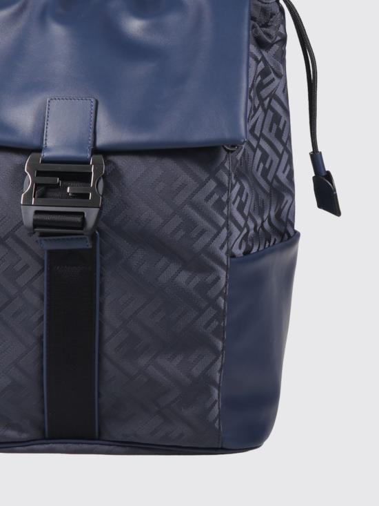 26SS 펜디 플럭스 레더 FF 나일론 백팩 7VZ090AVC6 F1UT5 Blue - FENDI