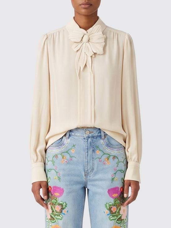 26SS 발렌티노 가라바니 블라우스 8B0AEBX021B AD6 Cream