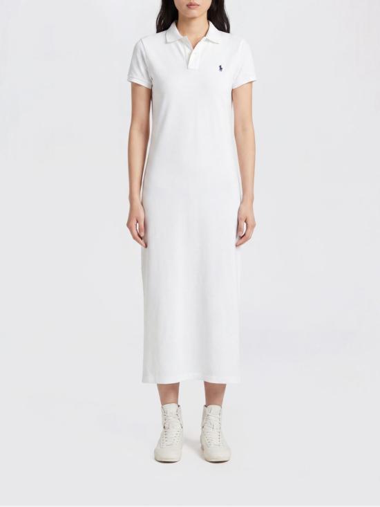 26SS 폴로 랄프로렌 코튼 메시 폴로 드레스 211968291 001 White